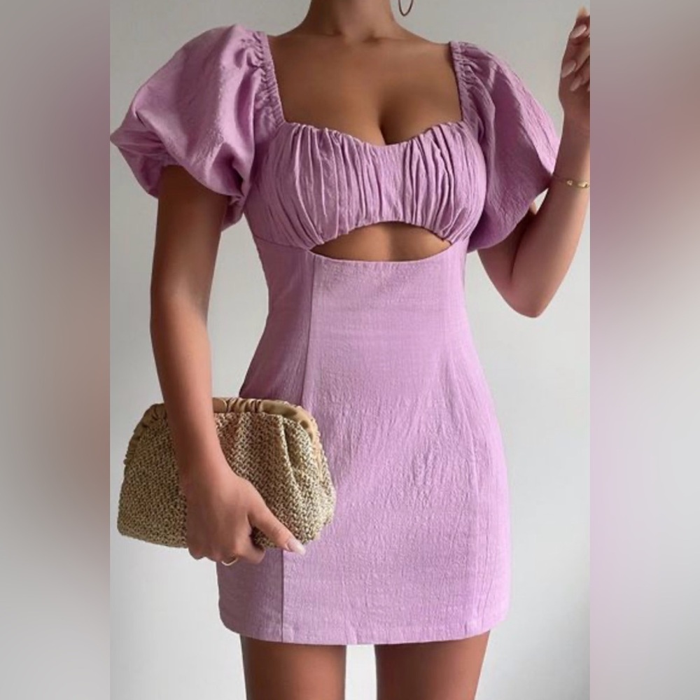 Runaway the label Lavender Puff Sleeve Dress XL (10)
